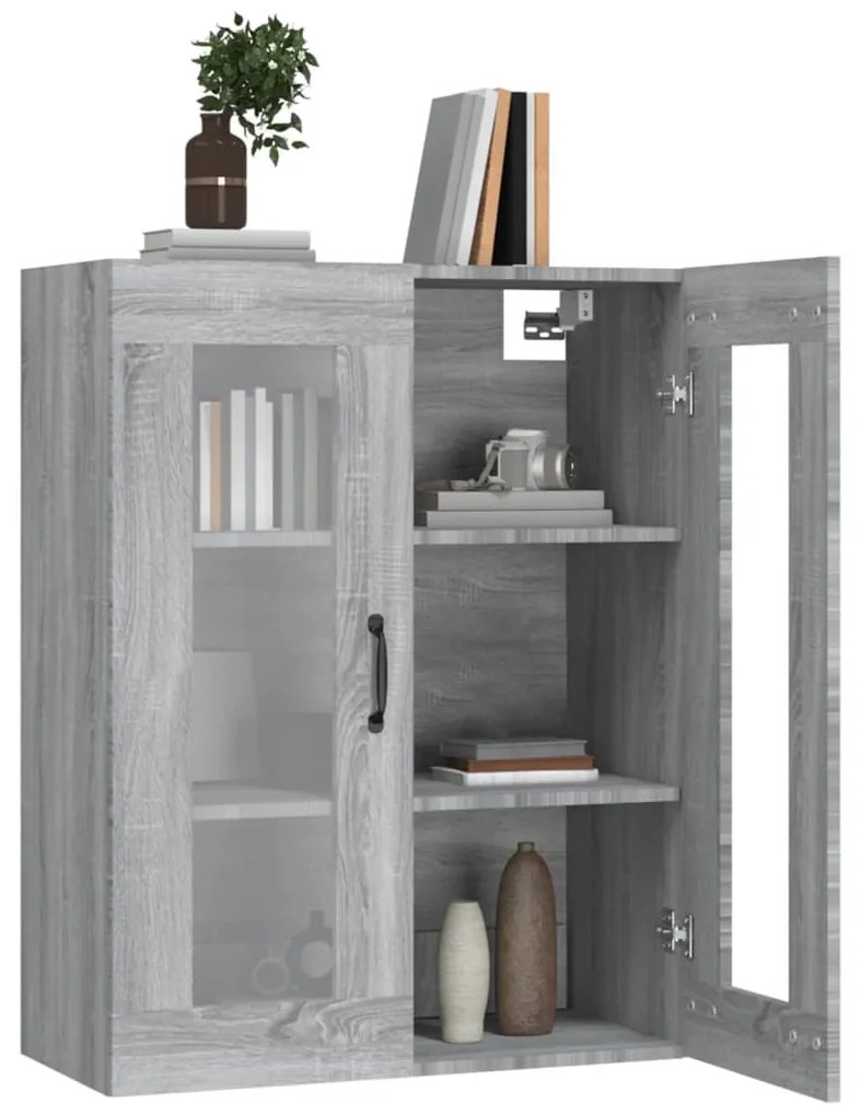 Dulap de perete suspendat, gri sonoma, 69,5x34x90 cm 1, sonoma gri