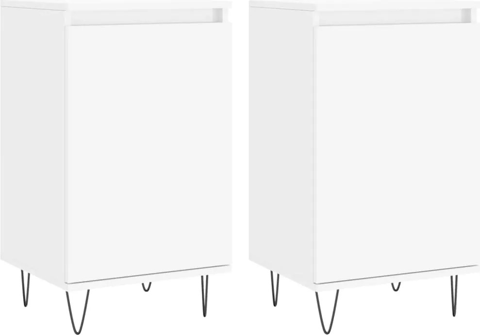 vidaXL Dulapuri, 2 buc., alb, 40x35x70 cm, lemn prelucrat