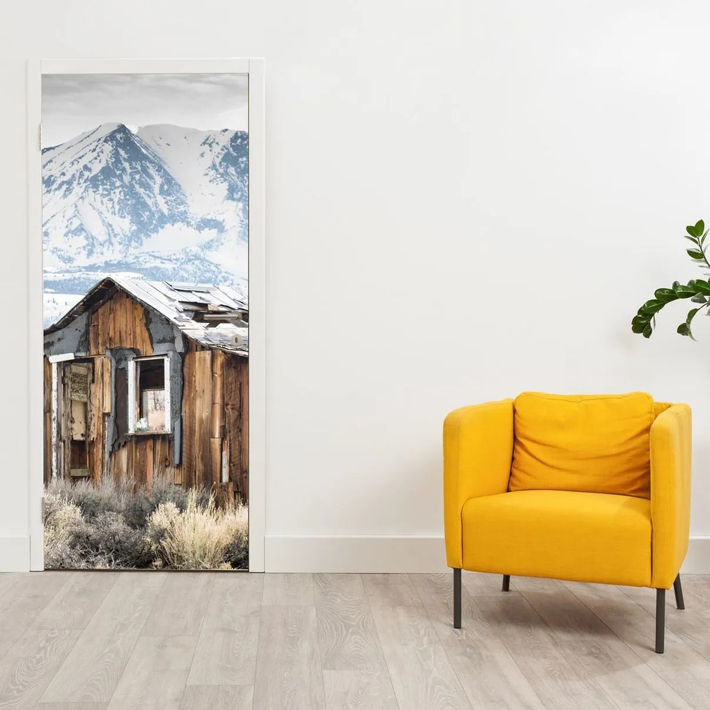 Fototapet pentru ușă - Căsuță din munți (95x205cm)