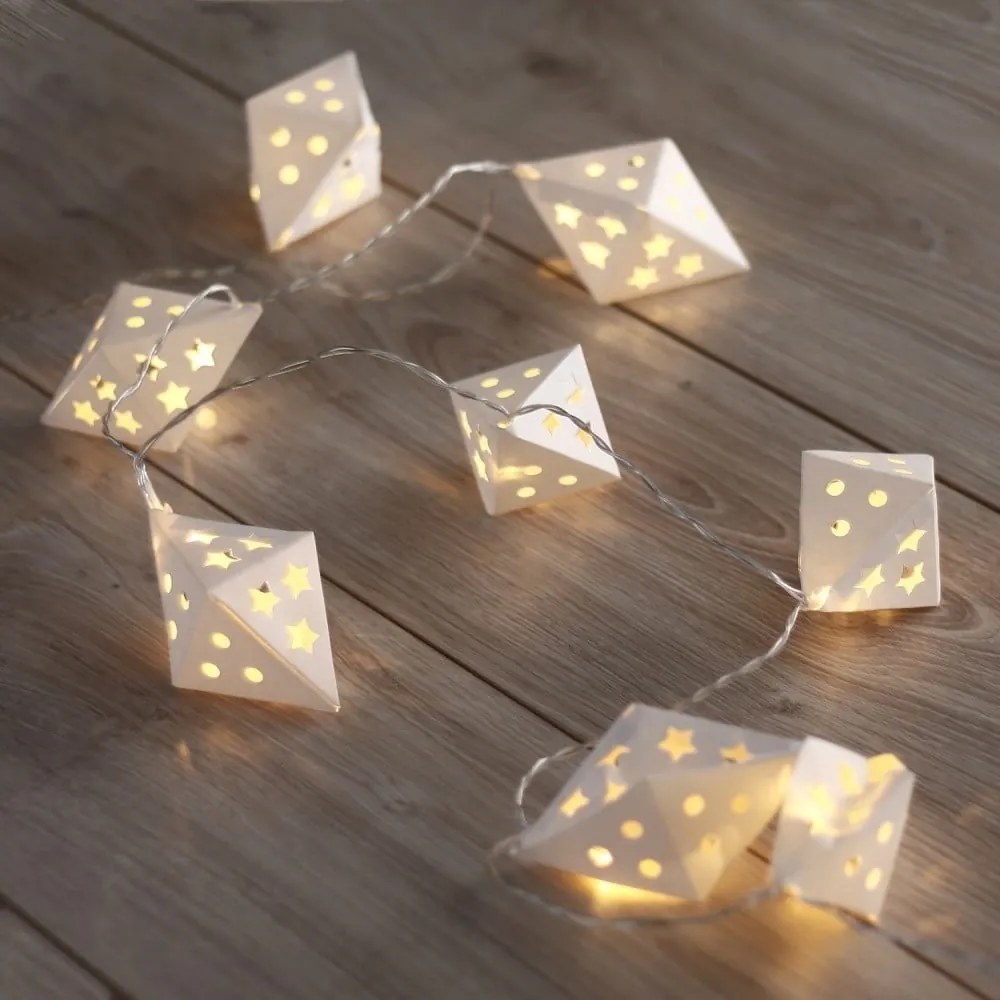 Ghirlandă luminoasă cu LED DecoKing Triangles, lungime 1,65 m, 10 beculețe