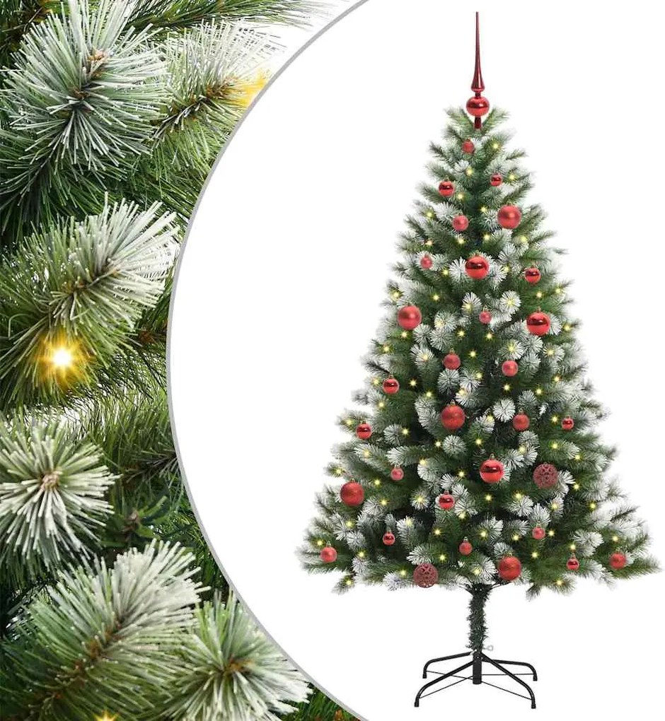 vidaXL Brad de Crăciun artificial cu articulații și zăpadă înghețată