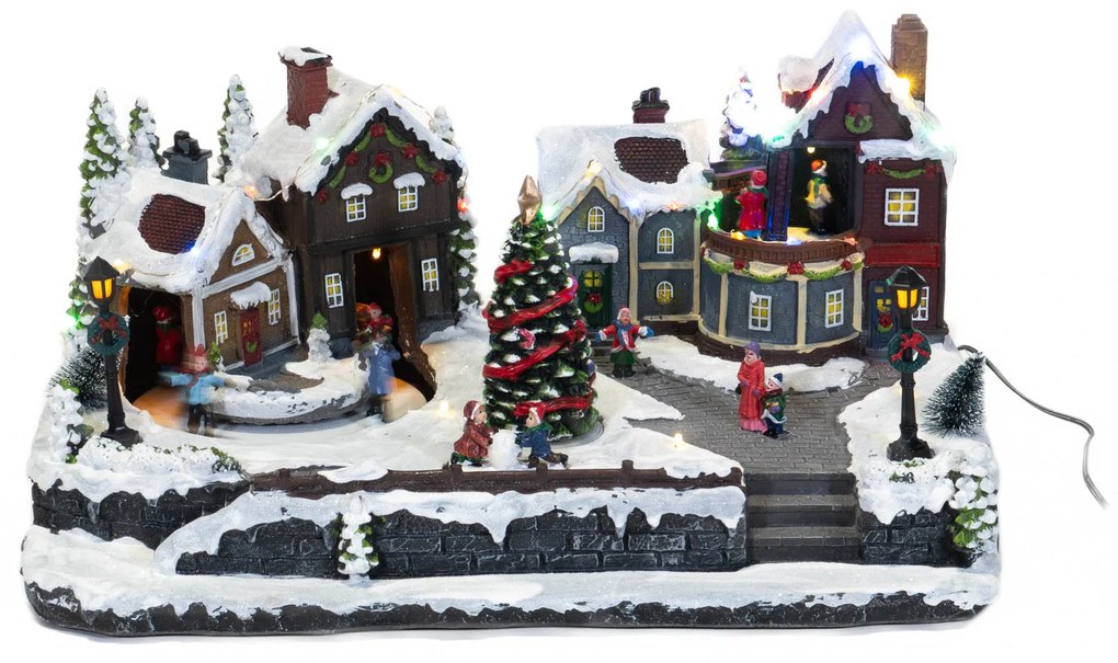 Figurina scena de Craciun mobila cu iluminare, 45 x 20,5 cm