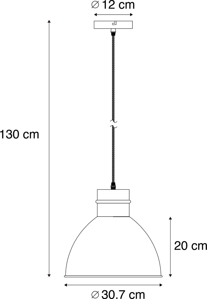 Lampă suspendată inteligentă gri 30 cm incl. bec A60 wifi - Dory
