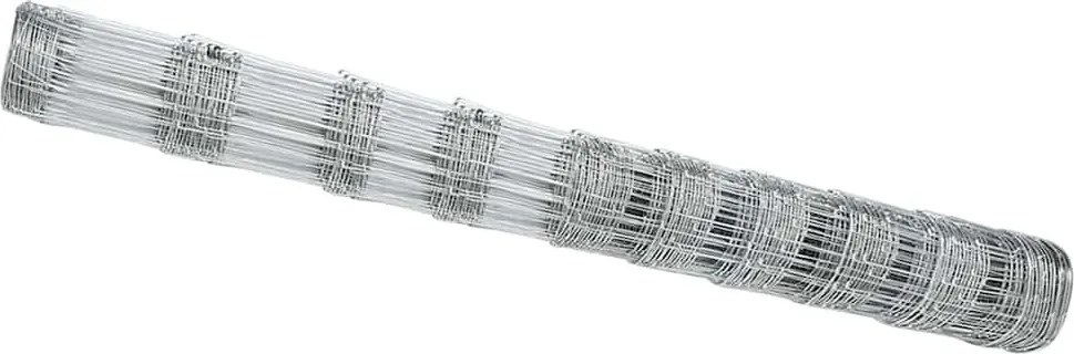 vidaXL Gard pentru câmp Argintiu 25 x 1,2 m Oțel galvanizat