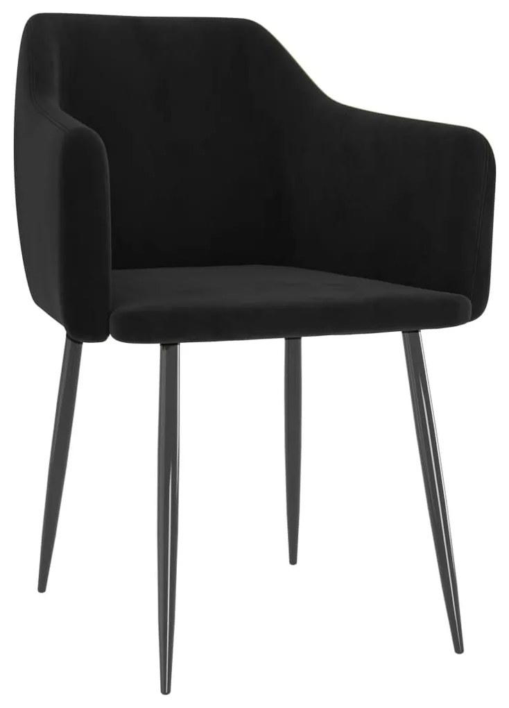 3068648 vidaXL Scaune de bucătărie, 4 buc., negru, catifea