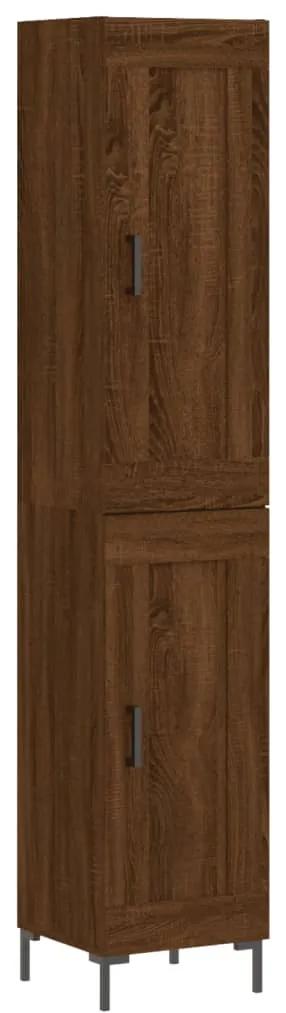 3200456 vidaXL Dulap înalt, stejar maro, 34,5x34x180 cm, lemn prelucrat