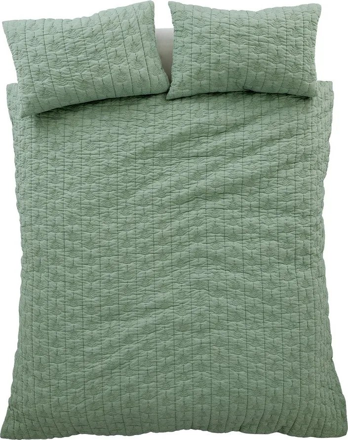 Lenjerie de pat verde pentru pat dublu cu 3 piese 200x200 cm Tamba Leaf – Pineapple Elephant