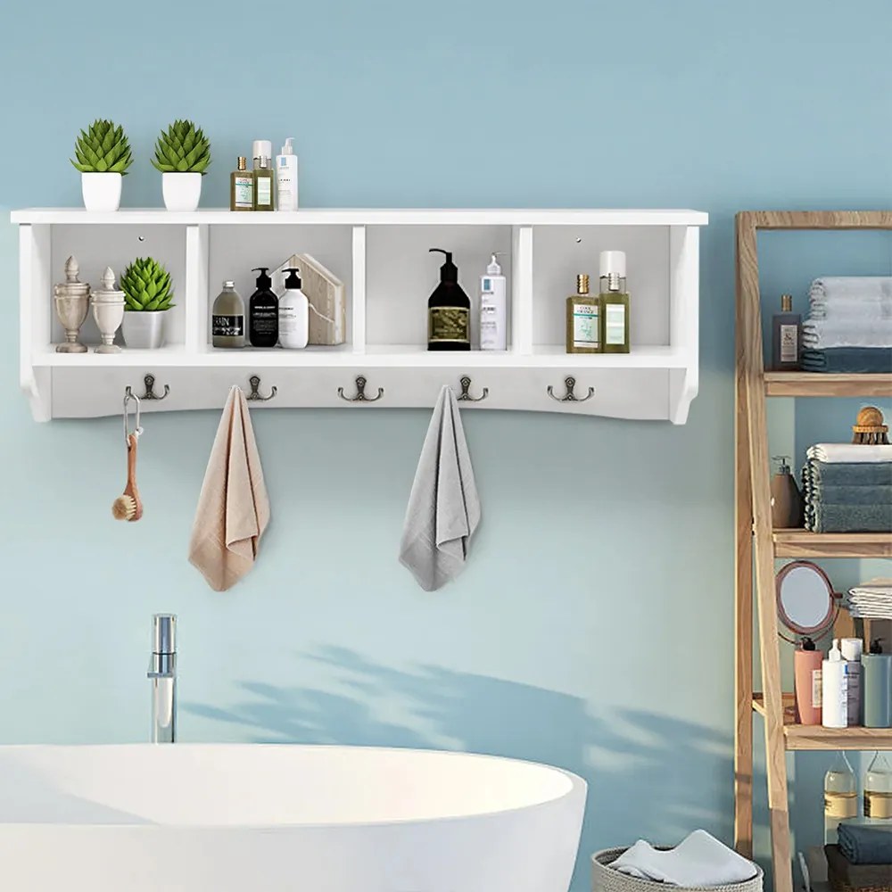 Cuier de perete cu compartimente de depozitare