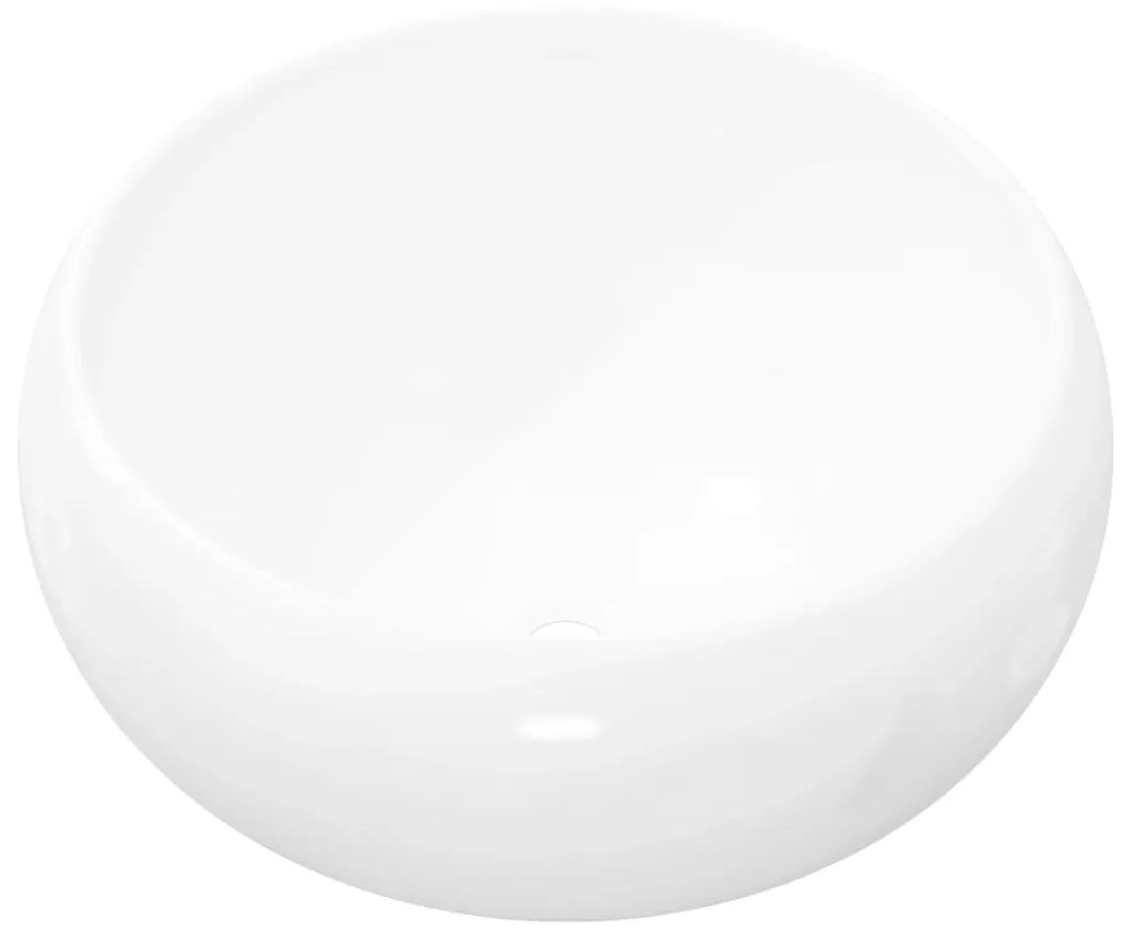 142340 vidaXL Chiuvetă de baie rotundă, alb, 40 x 15 cm, ceramică