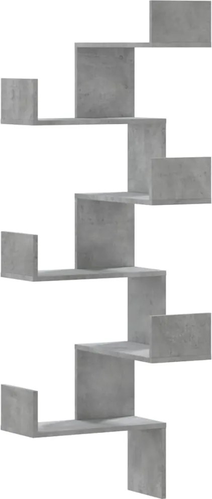 vidaXL Raft colțar perete gri beton 45x45x147 cm lemn prelucrat