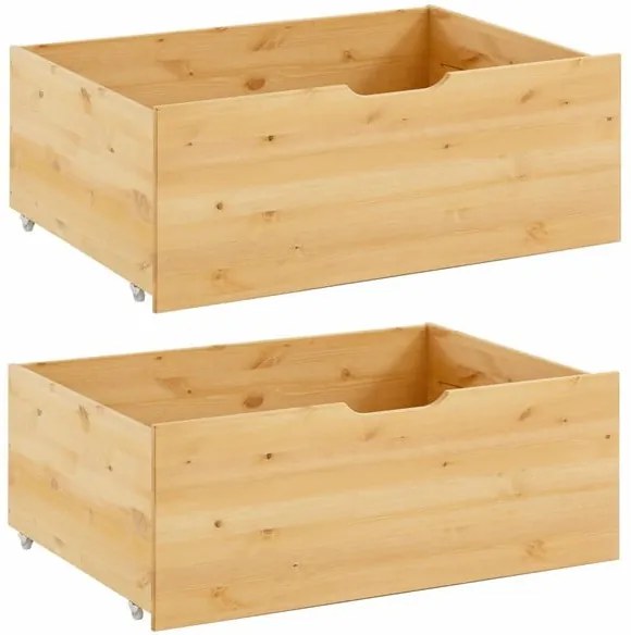 Set 2 sertare suplimentare pentru pat, din lemn masiv de pin, Støraa Barney