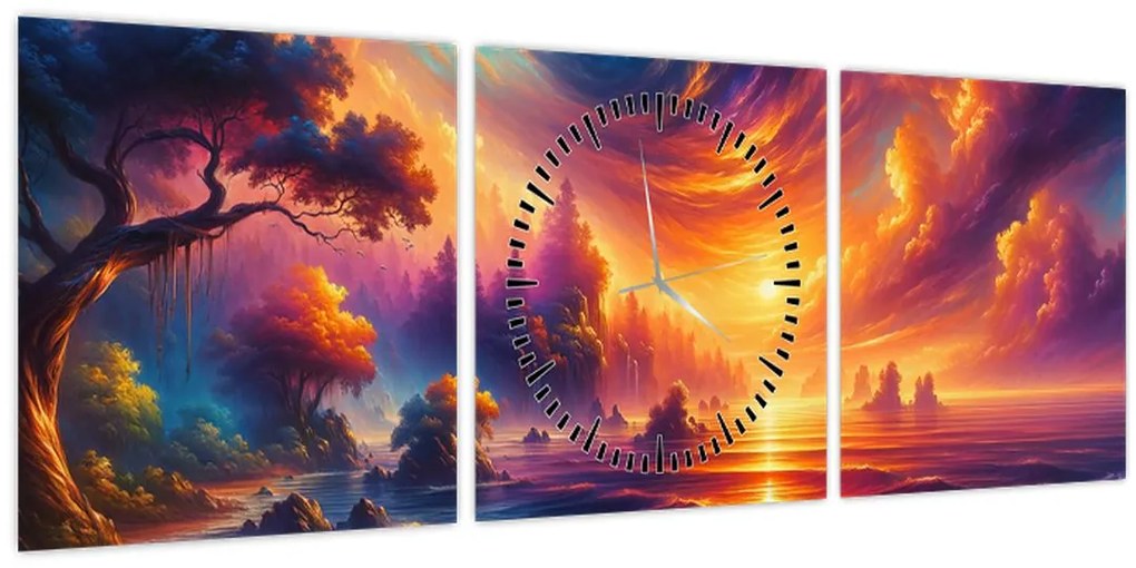 Tablou - Lume magică (cu ceas) (90x30 cm)