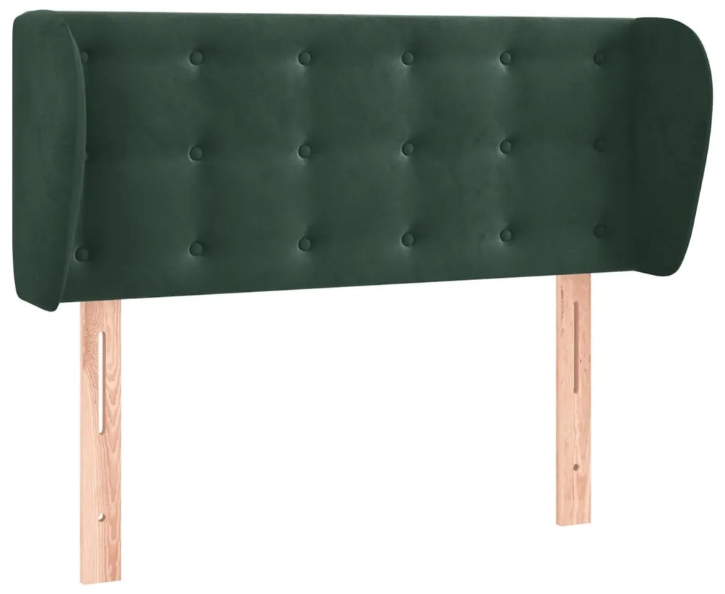 3117623 vidaXL Tăblie de pat cu aripioare verde închis 103x23x78/88 cm catifea