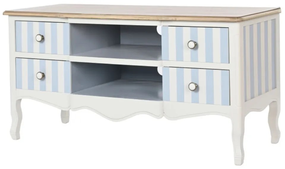 Comoda TV, bleu, din lemn de paulownia, Charme