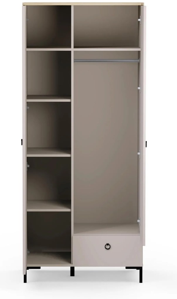 Dulap de haine Demandaron 1 (taupe + stejar silverjack). 1116801