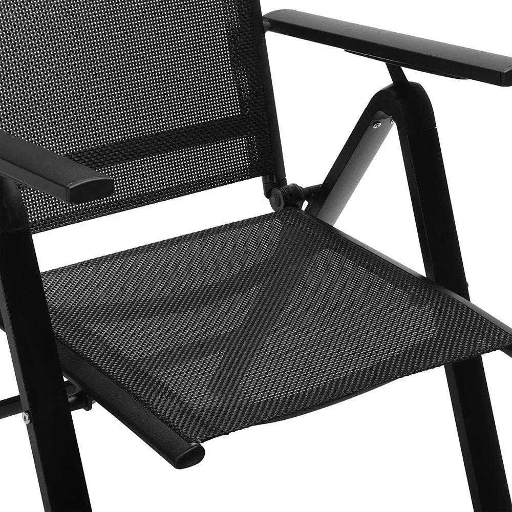 Set 6 fotolii reglabile din aluminiu Avenberg ISLA negru