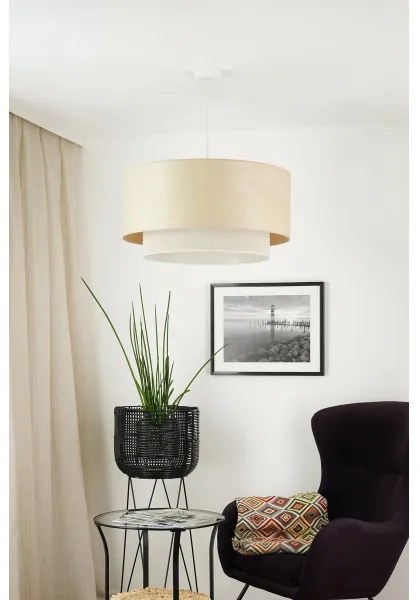 Brilagi - Lustr ARIZONA BOHO 1xE27/15W/230V pr. 60 cm bej/alb