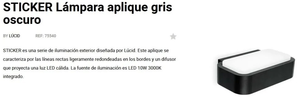 Aplica LED de perete exterior IP65 STICKER 75540