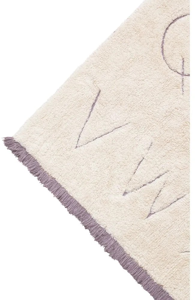 Covor pentru copii crem lavabil/țesut manual din bumbac 90x130 cm ABC – Lorena Canals