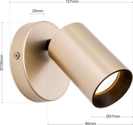 Orion SEAN - Aplică spot de perete 1xGU10/13W/230V, auriu