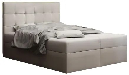 Pat matrimonial Boxspring 180 cm Duel 2 (bej) ( cu saltea și sp. depozitare). 1046460