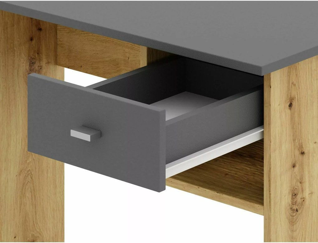 OFERTA Birou in decor stejar artisan cu blat antracit B-011 Calitatea a II-a