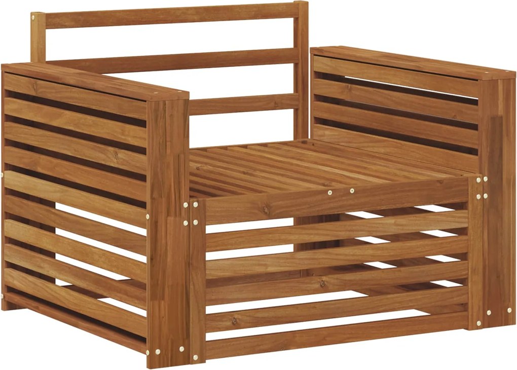 vidaXL 2 Bucată Sofa cu Brațe Lemn Solid de Acacia natural