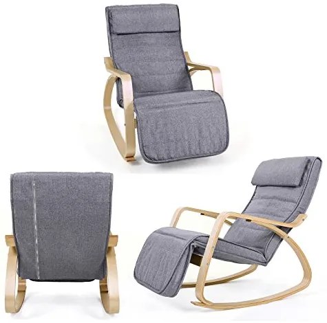 SongmicsHome Scaun balansoar SWING, capacitate max. 150kg, 67x115x91cm, gri