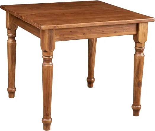 Masa fixa, L90 90 H78 cm, culoare nuc antichizat, Lemn Masiv