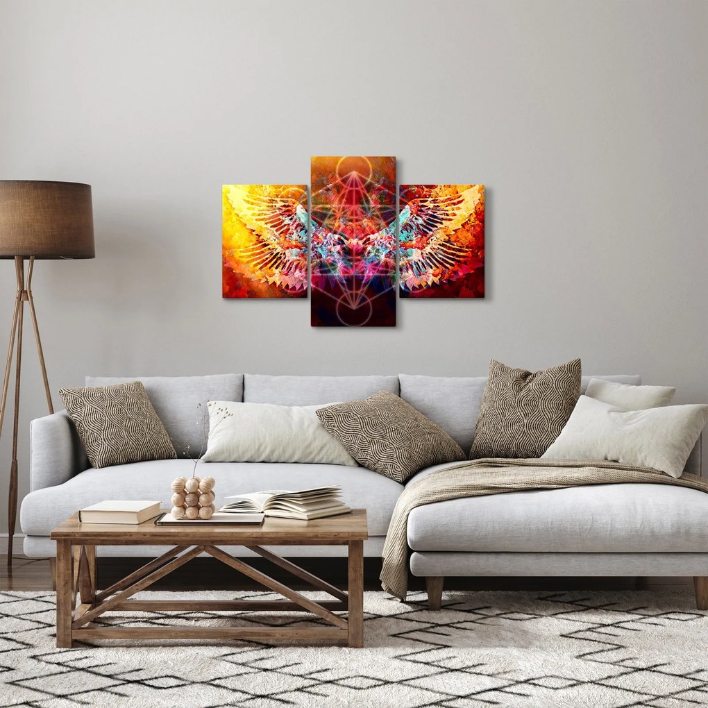 Tablou - Merkaba cu aripi, abstracție (90x60 cm)