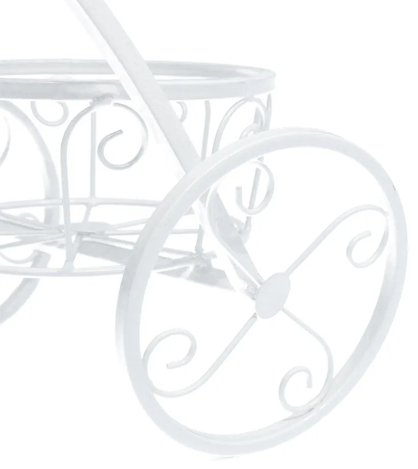 Ghiveci RETRO în formă de bicicletă, alb, PAVAR