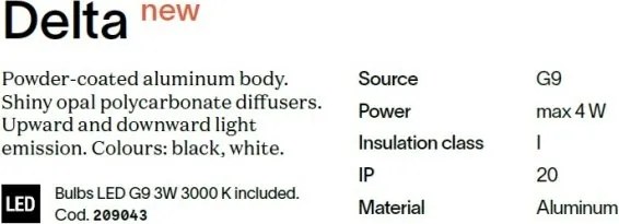 Aplica de perete ambientala DELTA AP8 D110 NERO