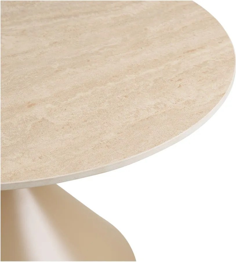 Măsuță de cafea bej rotundă cu blat ceramic ø 70 cm Annecy – House Nordic