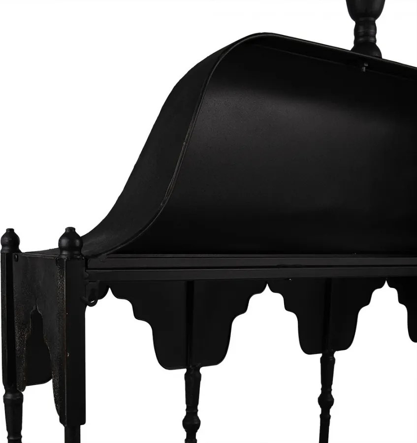 Etajera de perete, neagra, din metal, cu 1 raft, Bica