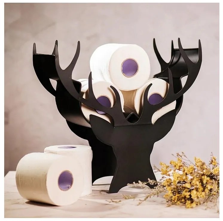 ShopJK SUPORT DECORATIV PENTRU HÂRTIE IGIENICĂ - CERB