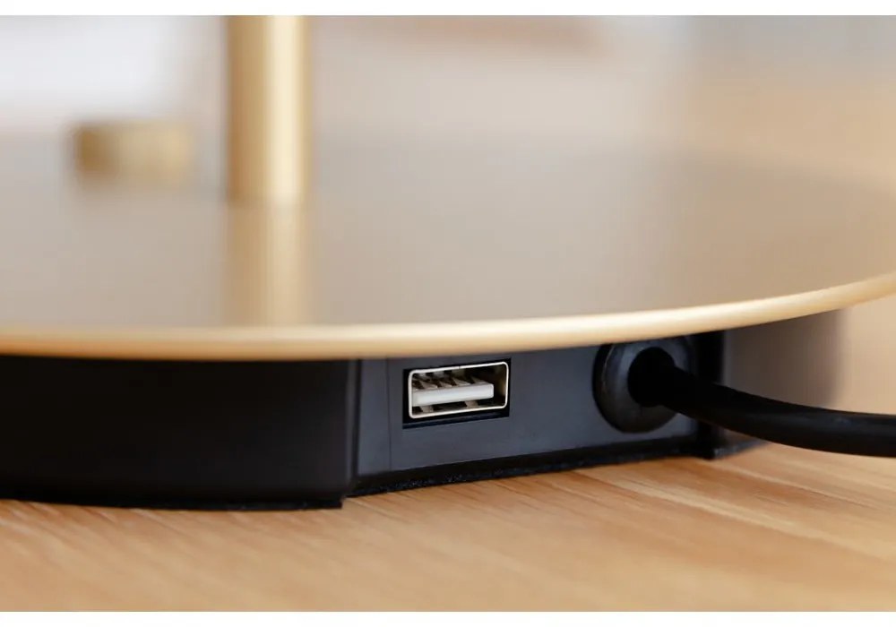 Veioză albă LED cu intensitate reglabilă cu abajur din metal (înălțime 41,5 cm) Asteria Table – UMAGE