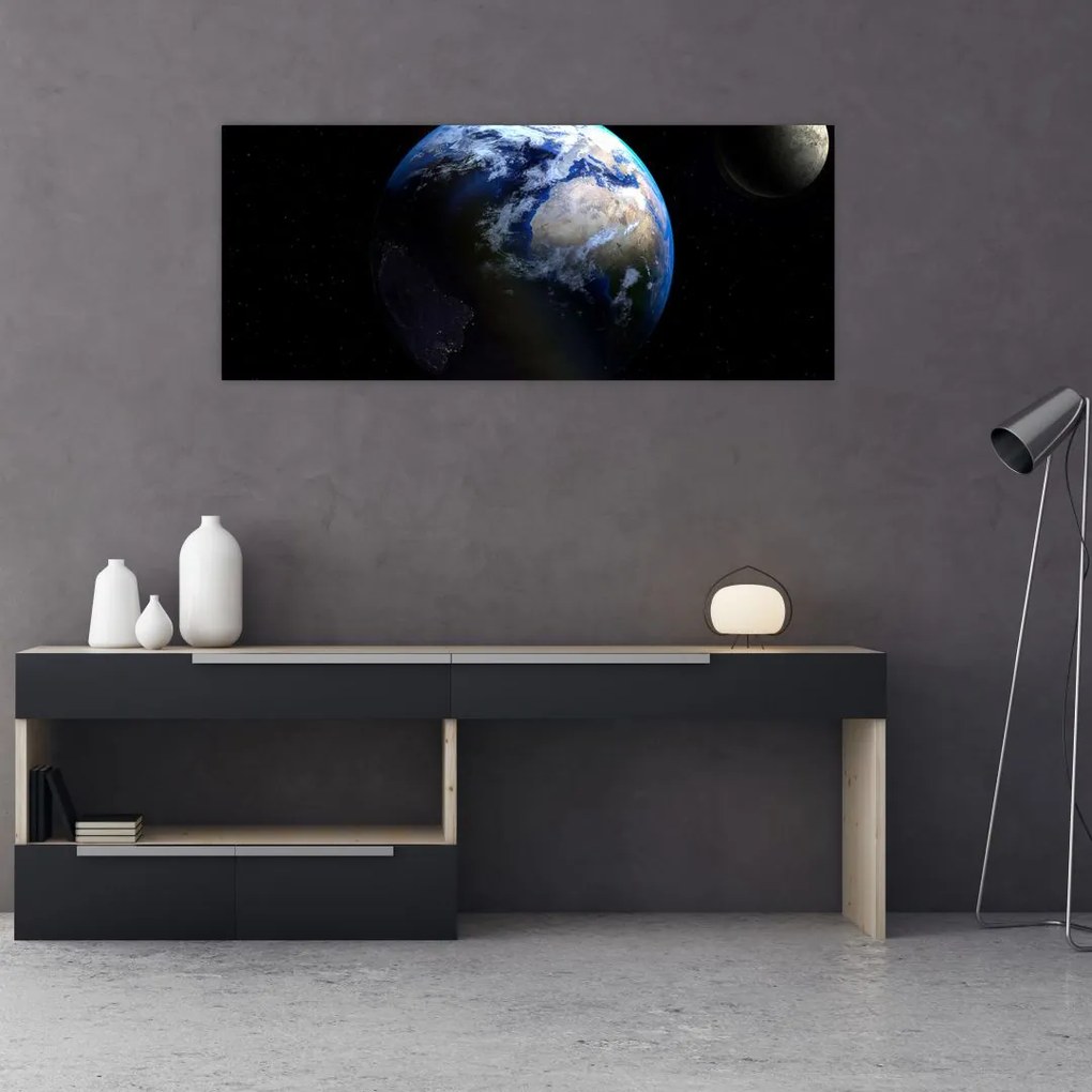 Tablou planetei Pământul (120x50 cm), în 40 de alte dimensiuni noi