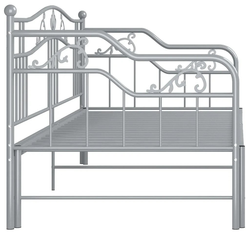 Cadru pat canapea extensibila, gri, 90x200 cm, metal Gri
