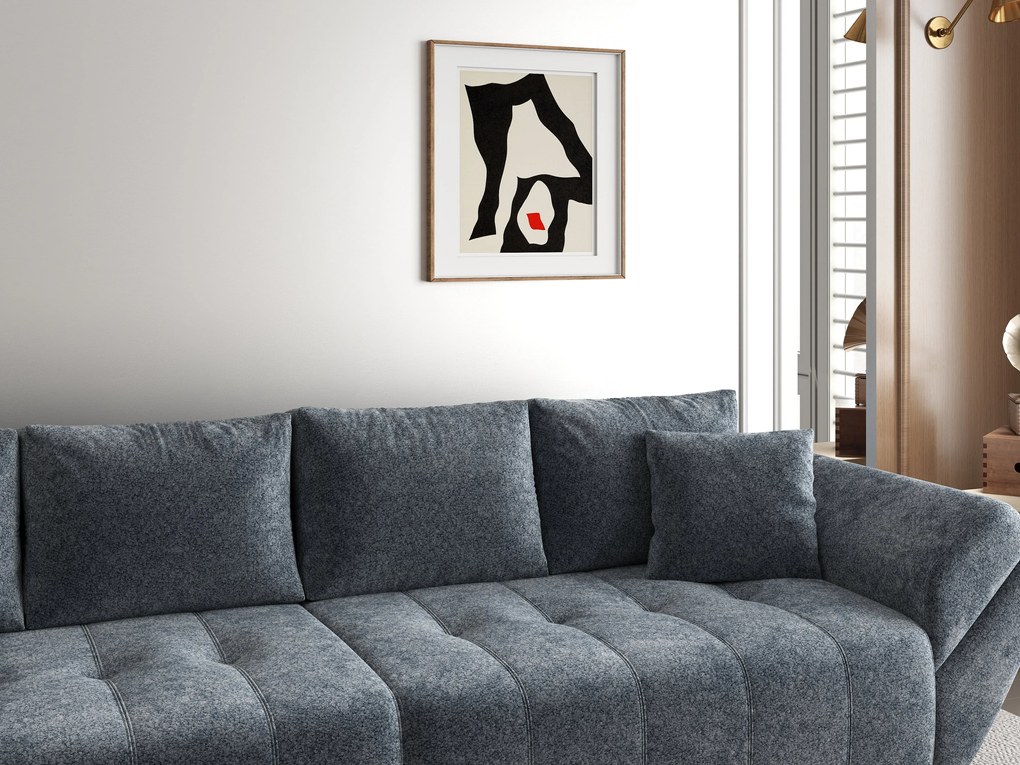 Canapea extensibilă dumonde cu ladă de depozitare si sezut confortabil din spuma high-density, Berlin Euphoria Graphit 300x100 cm