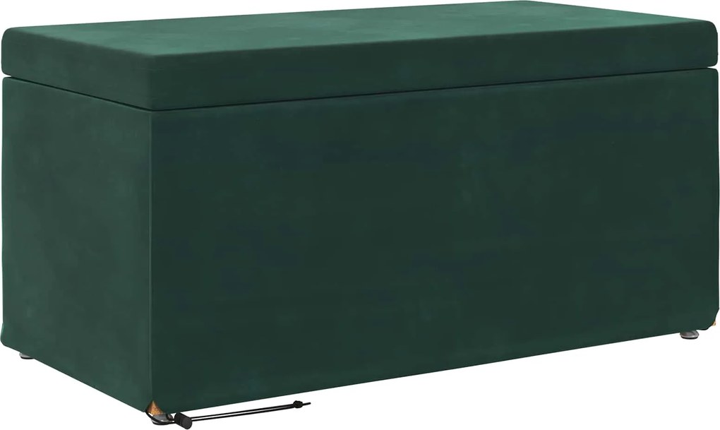 vidaXL Taburet Verde închis Catifea și lemn stratificat