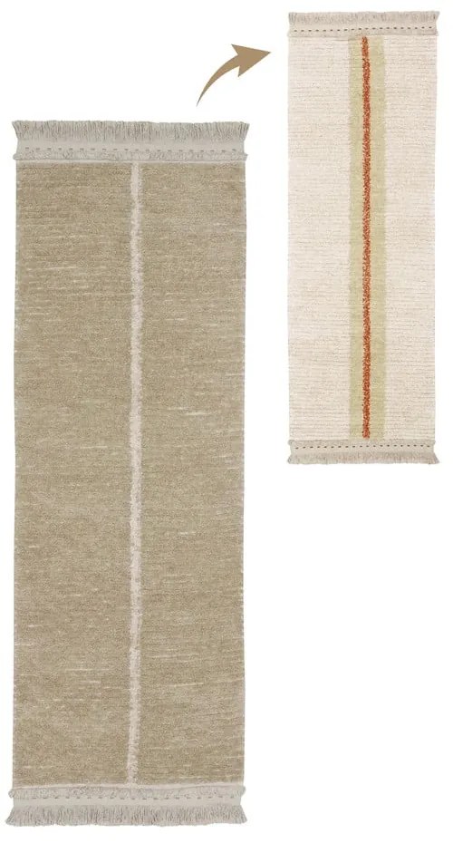 Covor tip traversă bej din bumbac 80x230 cm Duetto Sage – Lorena Canals