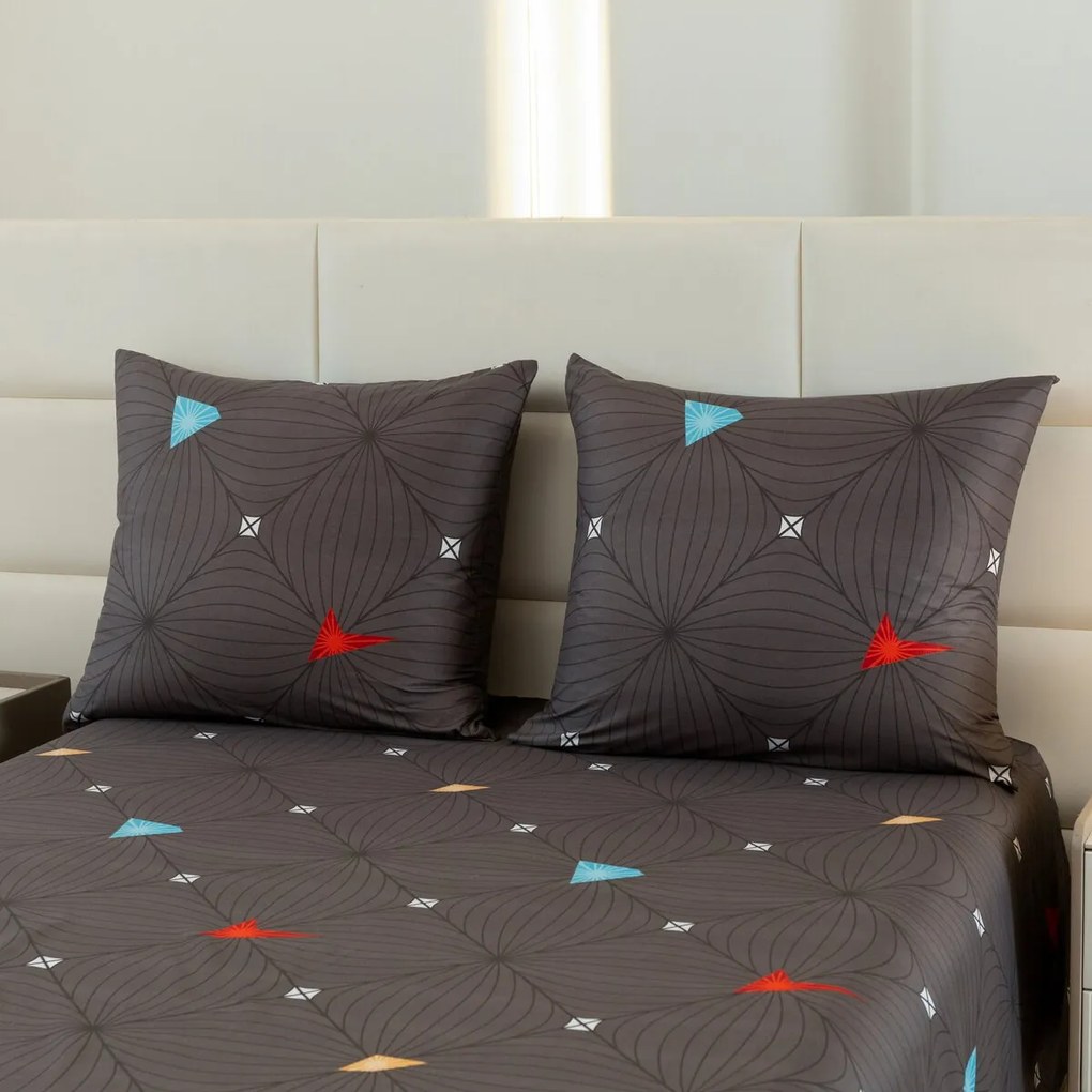 Lenjerie de pat din microfibra ORBITA gri inchis Dimensiune lenjerie de pat: 2 buc 70 x 80 cm | 160 x 200 cm