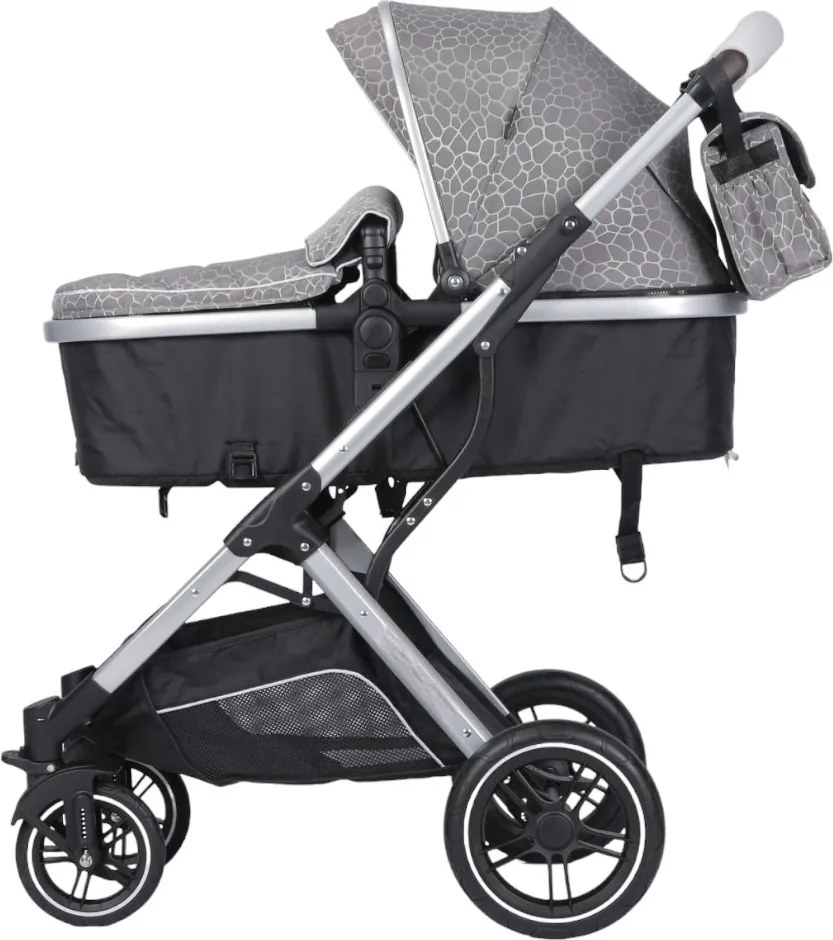 Carucior nou nascuti 3 in 1 NOVOKIDS™ H3100 series, Cu geanta bebe, Cadru Aluminiu, Amortizoare, Roti din cauciuc plin AVE, Landou, Scoica auto,