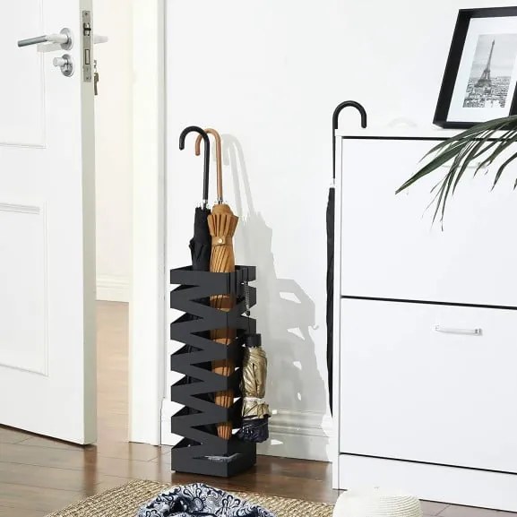 Suport Umbrela Fence Black, 15.5 x 15.5 x 49 cm
