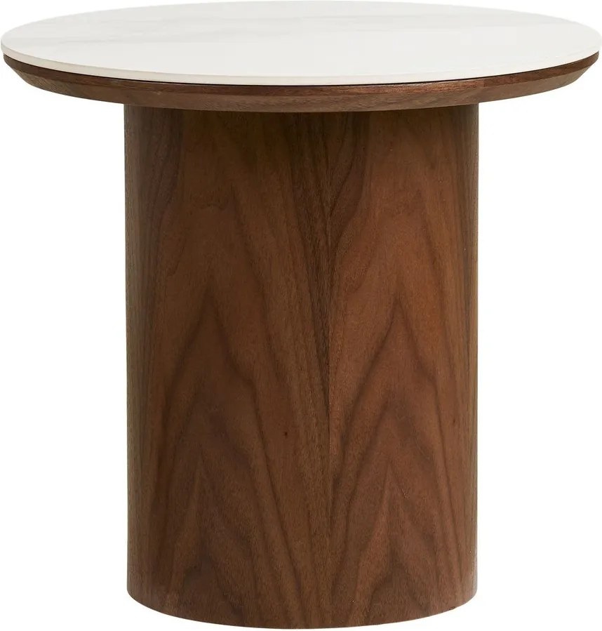 Măsuță auxiliară rotundă cu blat ceramic ø 40 cm Noli – House Nordic