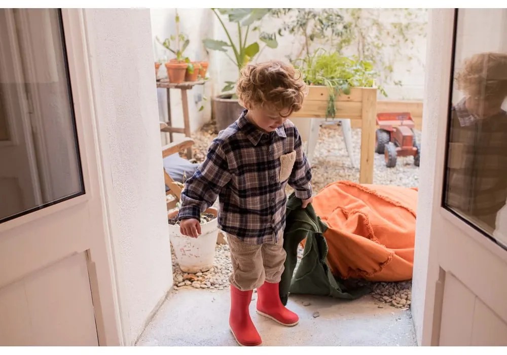 Fotoliu puf pentru copii verde/portocaliu Cathy the Carrot – Lorena Canals