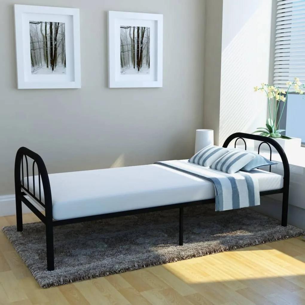 242952 vidaXL Cadru de pat, negru, 75 x 200 cm, metal