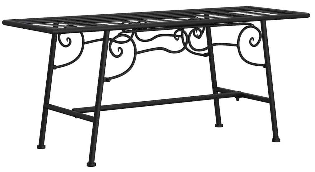 318827 vidaXL Bancă de copac, negru, 110 cm, oțel