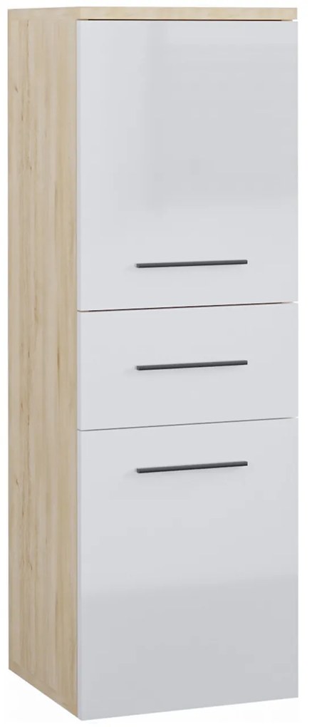 MEBLINE Dulap de baie montat pe perete LUPO LP3 Stejar artisan / Alb gloss