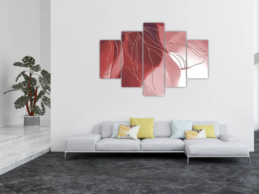 Tablou - Floare abstractă roșie N⁰1 (150x105 cm)